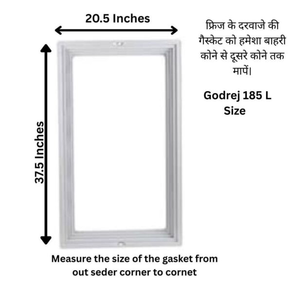 Godrej 185 Liter Refrigerator Gasket Dimensions in Centimeters and Inches - REPAIR24H