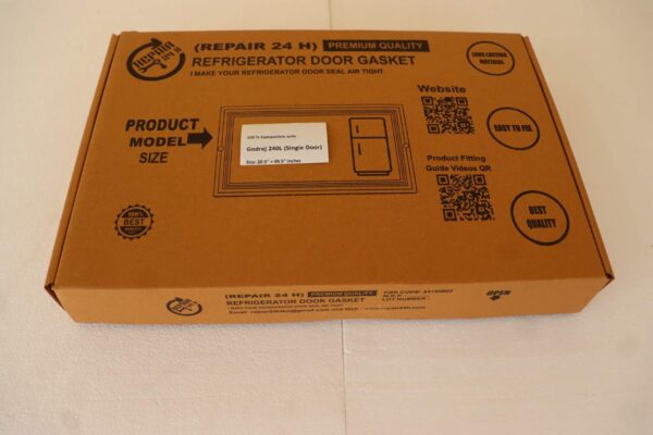 Buy Godrej 240 Liter Fridge Gasket Online - Size 20.5 x 49.5 Inches - Grey Magnetic Door Rubber - REPAIR24H