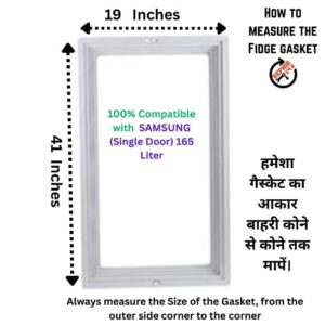 Samsung 165-liter Fridge Door Gasket Dimension 19x41 Inch Magnetic Push Fit Seal by REPAIR24H