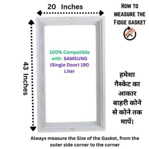 Samsung 190 Liter Fridge Magnetic Door Rubber Size 20x43 Inch - Grey PVC Seal by REPAIR24H
