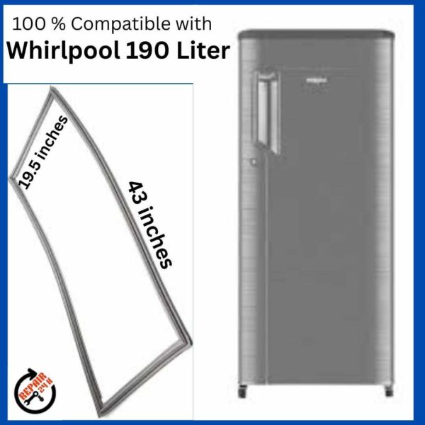 Whirlpool 190 Liter Fridge Gasket Price Online India | Magnetic Door Rubber Size 19.5 x 43 Inch