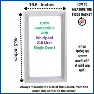Whirlpool 215l Fridge Gasket Size 19.5 x 48.5 Inches - REPAIR24H Replacement Seal