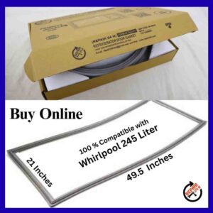 Whirlpool 245 Liter Refrigerator Door Gasket Size 21 x 49.5 Inches Grey Magnetic Seal