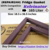 Rear view of Kelvinator 165L fridge door gasket screw fit mechanism showing locking profile and pre-drilled holes for secure installation on Single Door models.