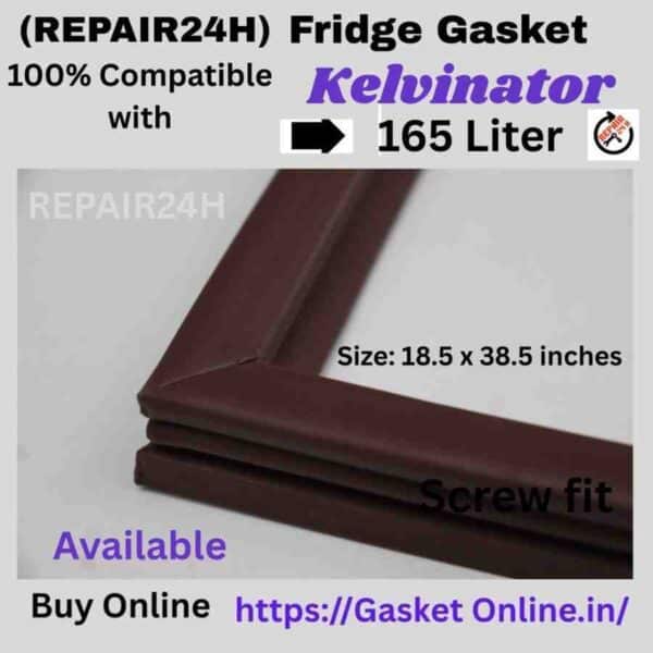 Kelvinator 165L old model screw-fit fridge gasket front view premium magnetic rubber door seal 18.5 x 38.5 inches