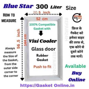 "Blue Star Display Fridge Rubber Seal - Size 20.5 x 56.5 Inches - Perfect Fit Magnetic Gasket."