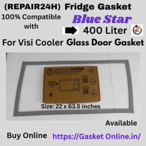 Blue Star 400L visi cooler gasket (22x63.5 inches) for VC 400A and VC 440D models.