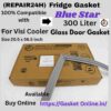 "Repair24h Blue Star Visi Cooler Gasket Back View - Showing Magnetic Profile and Channel Design."