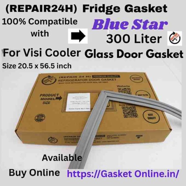"Repair24h Blue Star Visi Cooler Gasket Back View - Showing Magnetic Profile and Channel Design."