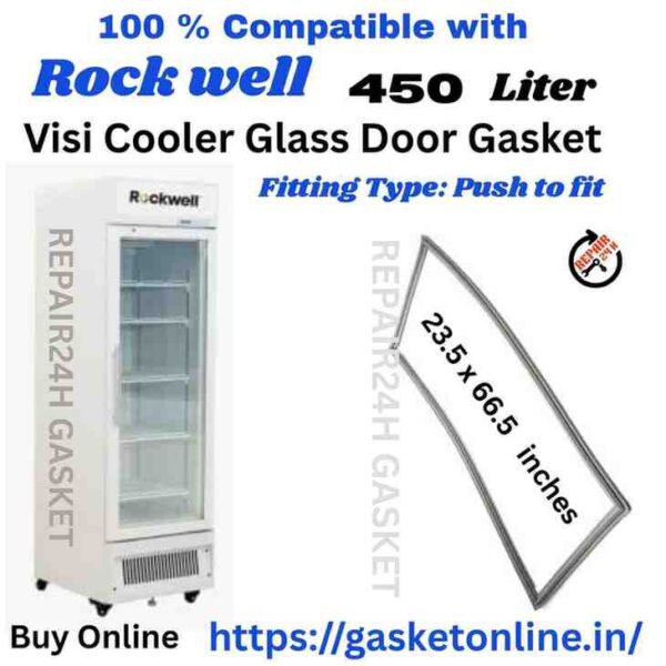 Rockwell 450L Visi Cooler Gasket 23.5 x 66.5 Inches Grey Replacement Magnetic Rubber Seal