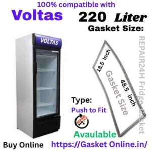 Voltas 220 Liter Visi Cooler glass door fridge gasket price online. Buy premium magnetic rubber seal (18.5 x 48.5) with fast delivery in India.