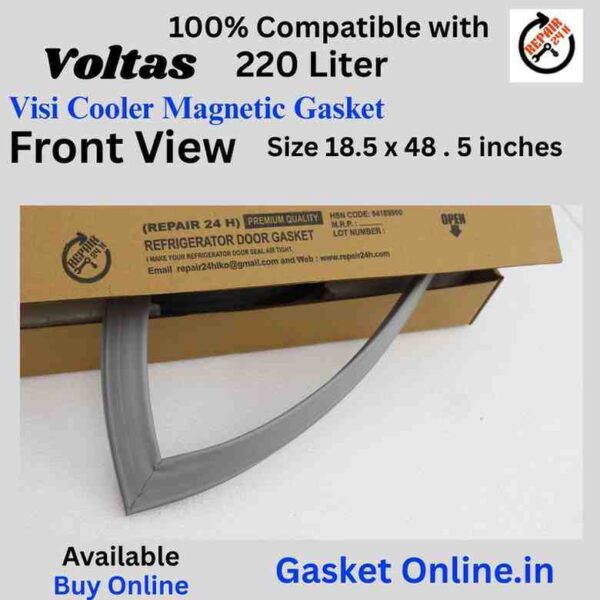 Front side view of Voltas commercial fridge rubber gasket showing the high-quality finish and magnetic seal structure.