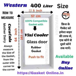 Western 400 Liter Visi Cooler Magnetic Gasket Size Measurement Guide - 22 x 64 Inches