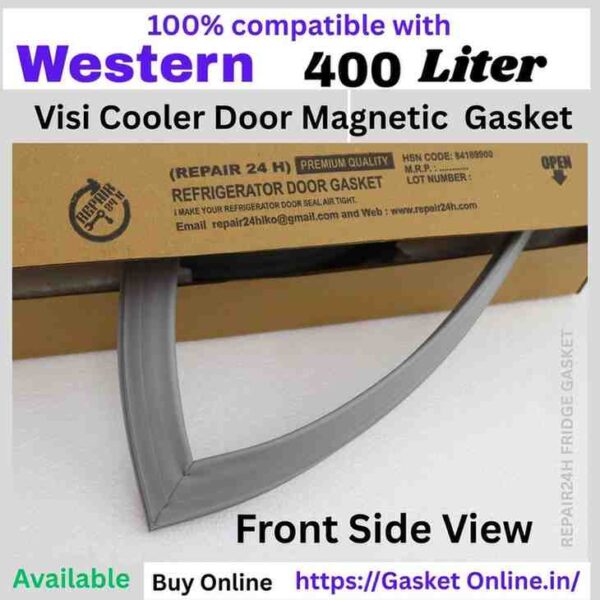 Western Glass Door Fridge Rubber Seal Front View - 22 x 64 Inches Gasket Profile