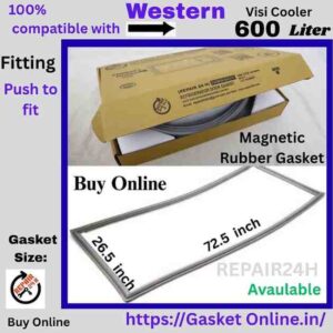 Western 600l Visi Cooler Gasket Dimension Measurement 26.5 x 72.5 Inches