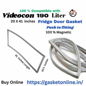 Original Videocon 190L fridge gasket for online shopping, 20x41 inches.