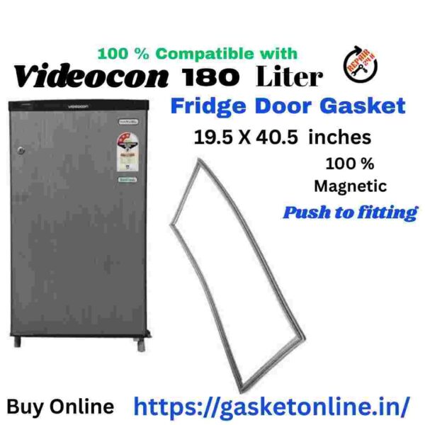 Videocon 180 Liter fridge door gasket replacement - High magnetic grey seal (19.5 x 40.5 inches).