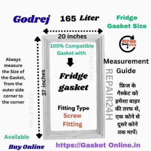 Godrej 165L classic screw fitting fridge gasket 20 by 37 inches.